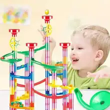 109 шт DIY Строительная труба, блоки для детей, Шариковая цепь, мраморный гоночный лабиринт, строительные блоки, игрушки развивающие игрушки