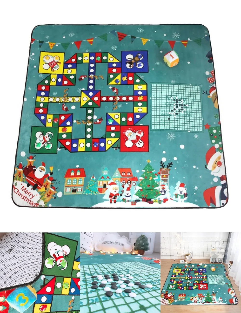 Nordic Style Fashion Foldable Toy Car Scene Map Play Game Mats Baby Kids Crawling Blankets Floor Carpet Christmas Children Toy