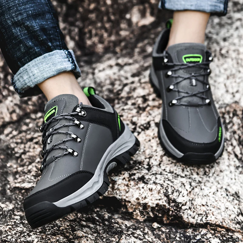 2021 Outdoor Hiking Trekking Shoes for Men Non-Slip Tactical Boots Climbing Shoes Breathable Trekking Sneakers Zapatillas Hombre