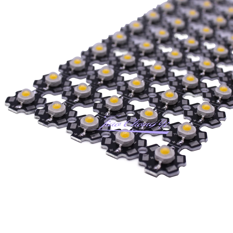 Pack of 10 High Power LED Lights with 20mm Star PCB - Multi-Color and White Options