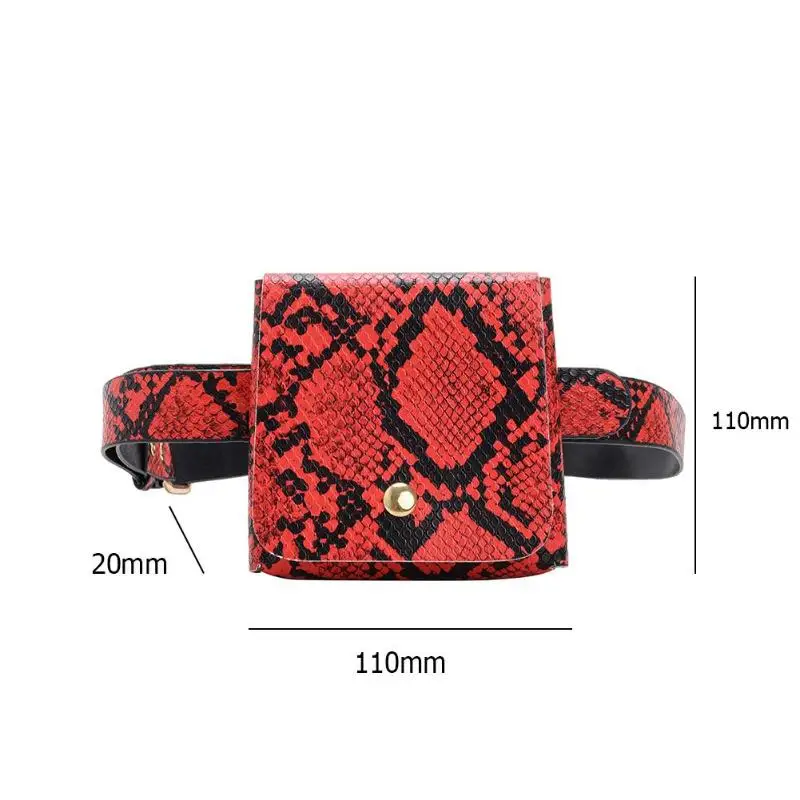 Ретро змеиный принт мини поясная сумка женская винтажная змеиная из
