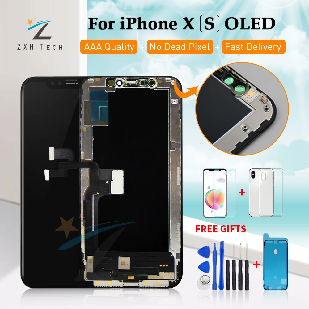 TFT Amoled для iPhone XS XR X lcd сборка с рамкой Замена 5,8 дюймов TFT/OLED дисплей lcd дигитайзер модуль 3D сенсорный экран