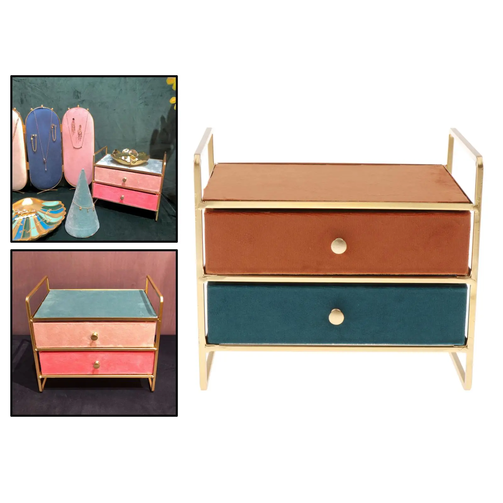 Luxury Large Jewelry Box 2 Layer Jewellery Organizer Cabinet Storage Case