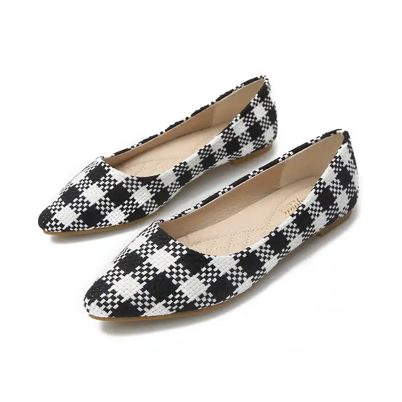 plaid womens flats