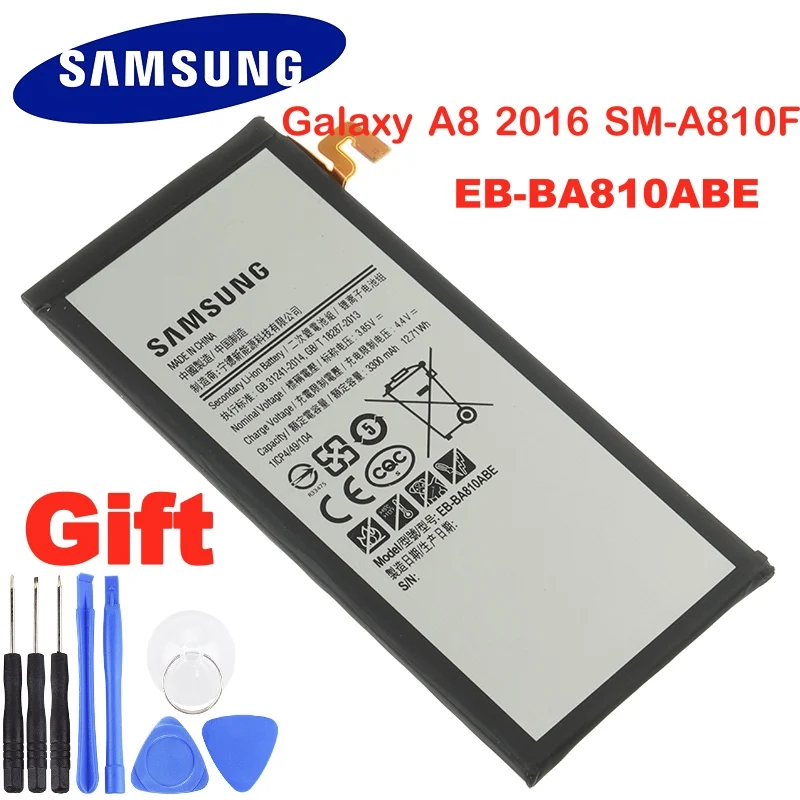 EB BA810ABE Оригинальный аккумулятор для телефона Samsung 3300 мАч Galaxy A8 2016 SM A810F A810 сменные