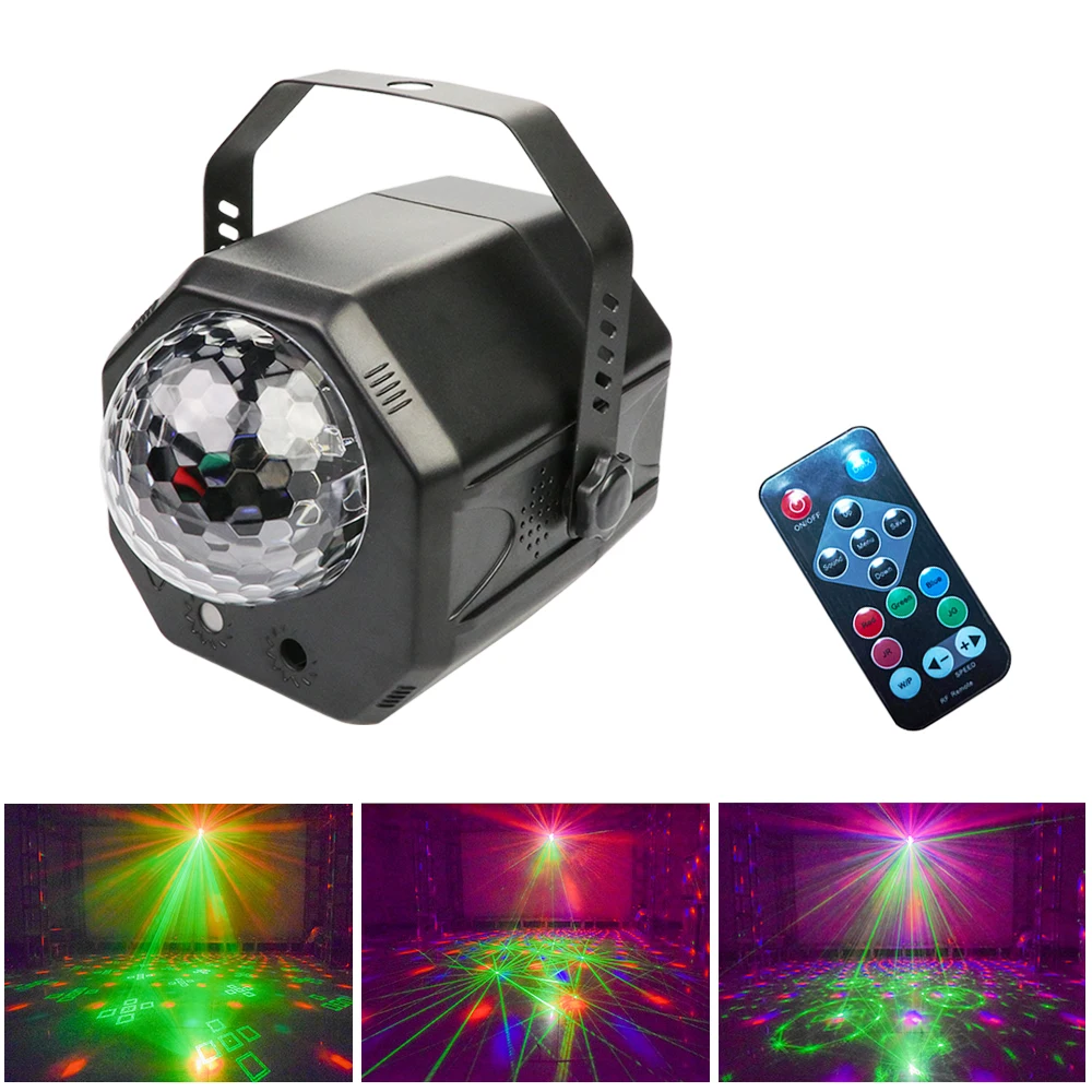 Светодиодный диско-свет музыка мини-лампы для сцены RGB DJ Звук Активированный лазерный световой эффект рождественские украшения для дома Вечерние огни