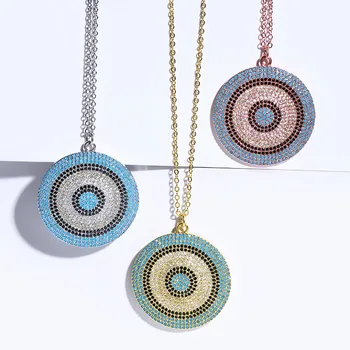 

Hot Style Fashion Multicolor Micro Pave Zircon Women Necklace Devil's eyes Necklaces Clavicular Chain Neck Decoration