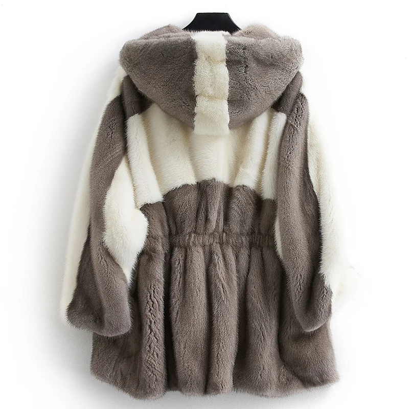 AYUNSUE пальто из натурального меха норки зимняя куртка для женщин Роскошные куртки из натурального меха для женщин теплое пальто Casaco Feminino MY3950