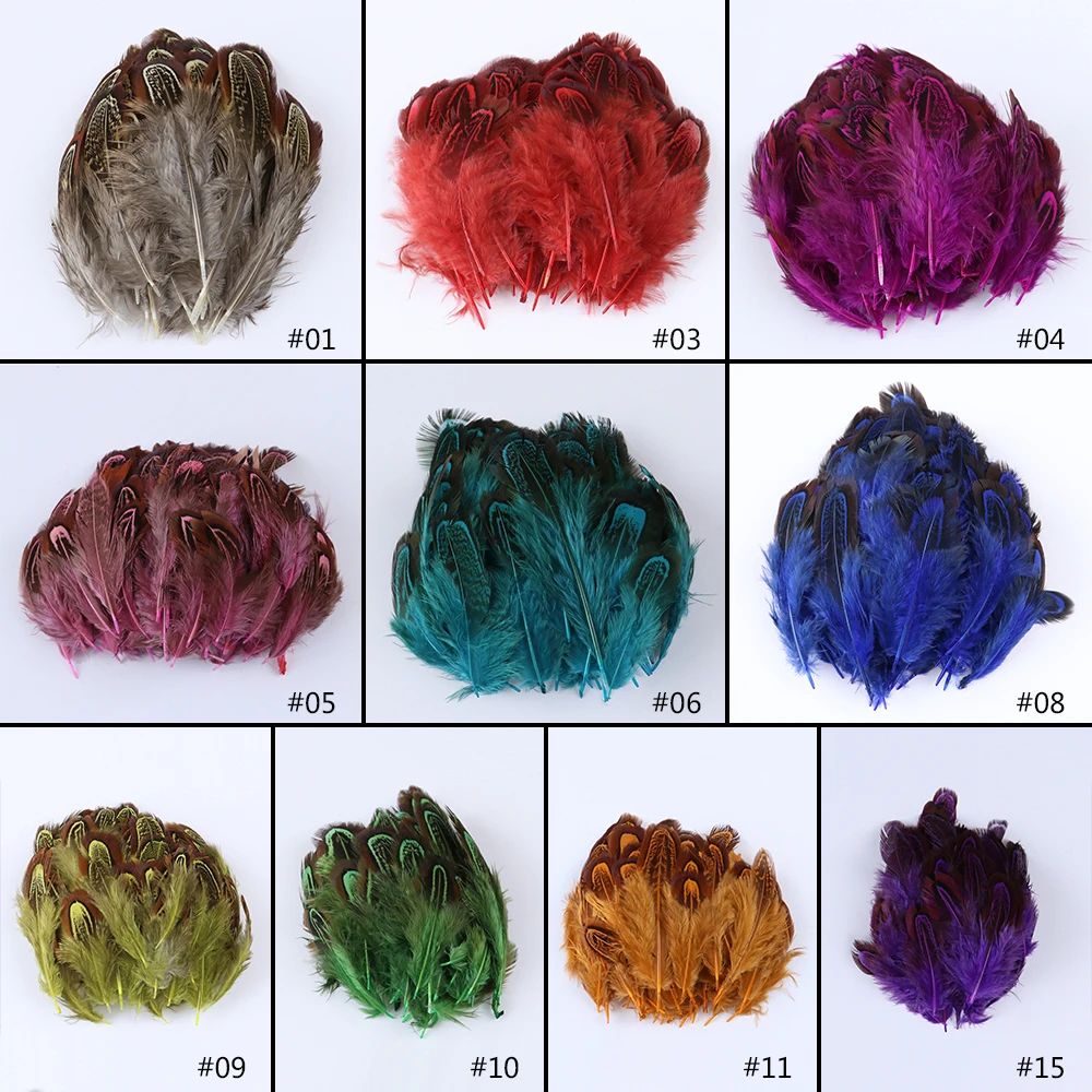 Mixed Color Feathers Pheasant Feathers Craft Feathers Natural Feathers 3-8CM Multicolor Natural Pheasant Feathers For Crafts Decoration Jewelry Making Carnival Accessories Small Plumes 100 Pcs