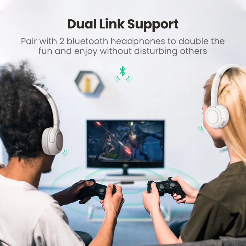 UGREEN Bluetooth Transmitter 5.0 Wireless Audio Music APTX LL Low Latency 3.5mm Aux Jack Digital Optical Headphone Adapter
