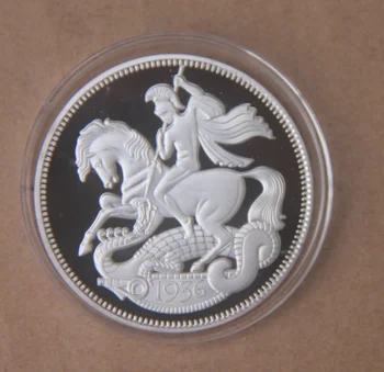 

Edward VIII St. George's Dragon Slaughter40mm Commemorative Silver Plated Coin Souvenir Challenge Collectible Coins Collection