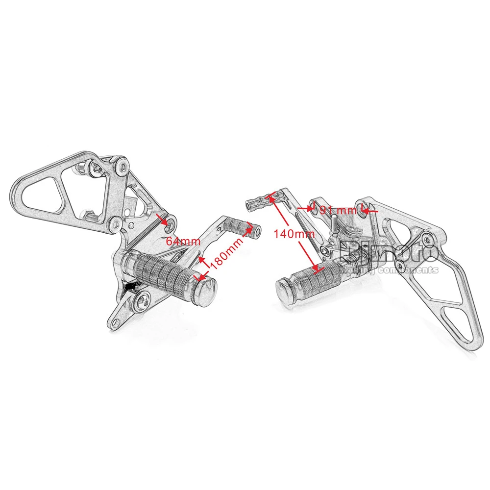 BJMOTO CNC алюминиевые мотоциклетные подножки Регулируемые задние наборы подножки для Yamaha MT07 FZ07 MT 07 FZ 07