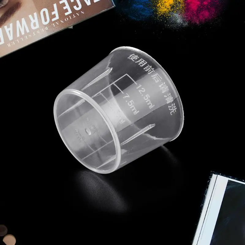 10Pcs 15ml Clear Plastic Measuring Cup Graduated Measure Beaker Measuring Cups For Lab