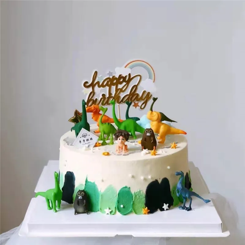 12 Pieces Ensemble Dinosaure Gateau Topper Anniversaire Gateau Decoration Bebe Douche Garcon Dinosaure Fete Cuisson Decoration Enfants Jouets Jungle Fete Aliexpress Maison Animalerie