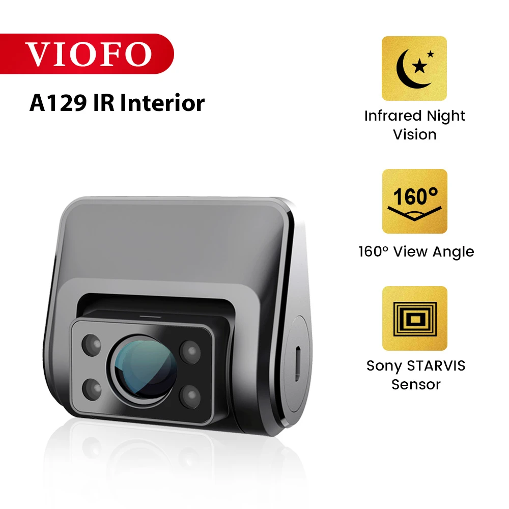 A129PLUS IR Interior Car Camera With 4PCS Infrared Lights Adopt Sony STARVIS Image Sensor dash cam mirror