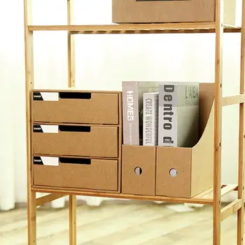 

1pc Paper Desktop Storage Box File Cabinet Desk File Multi-layer File Storage Standing Box Drawers Storage Box Finishing M2J0