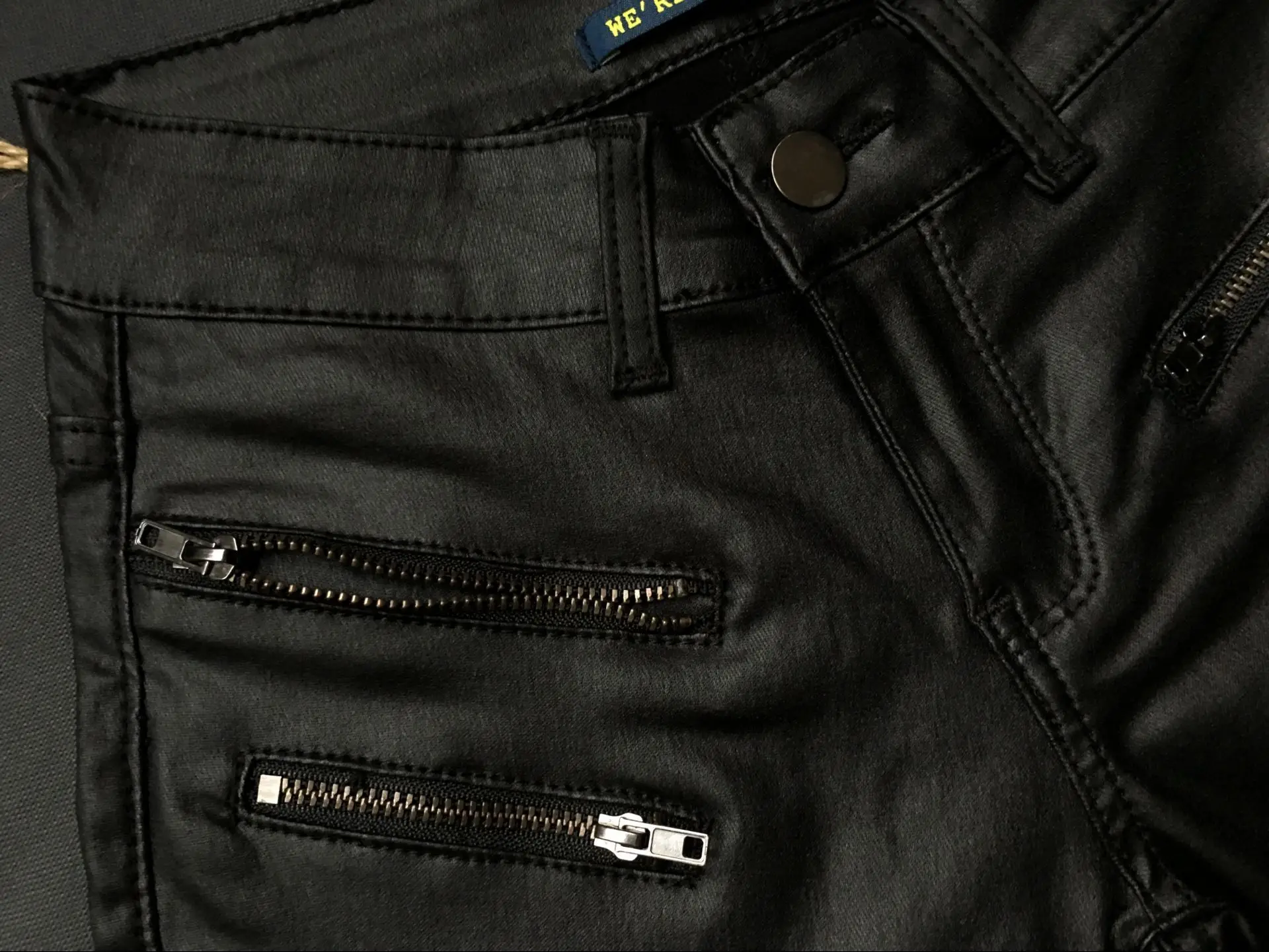 Женские джинсы полиуретановые на молнии с низкой талией и эффектом пуш ап|fashion jeans