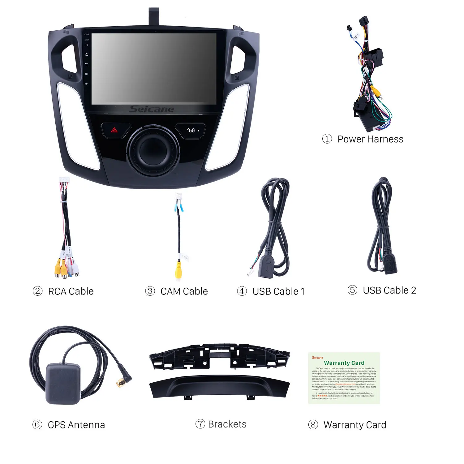 Clearance Seicane 2Din Android 8.1 9 Inch GPS Multimedia Player Bluetooth Wifi Car Radio Head Unit For 2011 2012 2013 2014 2015 Ford Focus 5