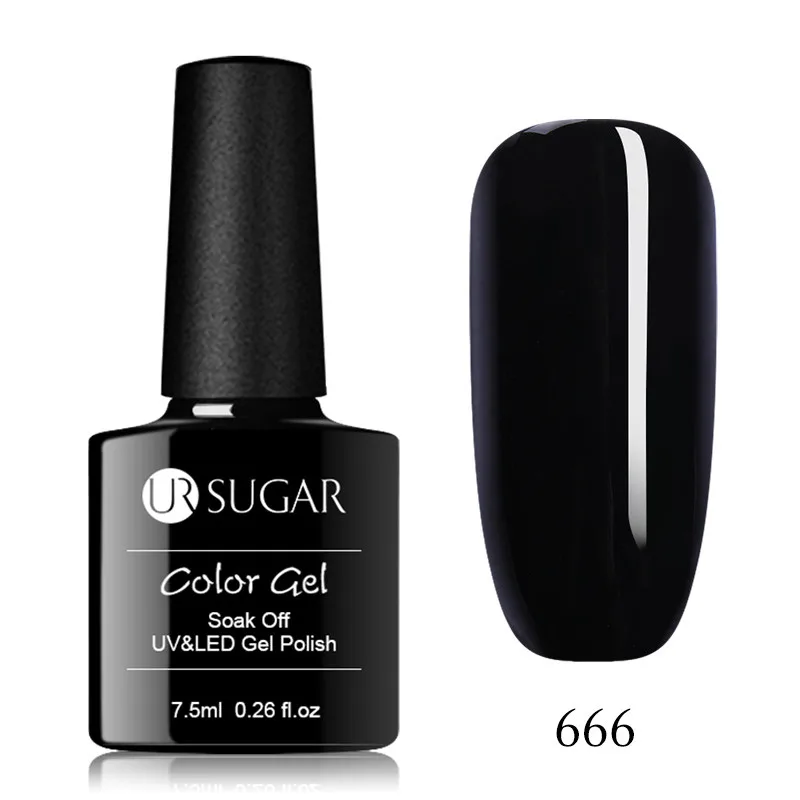 666 Black Ur Sugar Розовый Блестящий Гель-лак УФ-гель черно-белый Гель-лак для дизайна ногтей впитывающий лак Базовое покрытие без протирания верхнее покрытие - Цвет: 666 Black