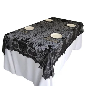 

Table Cloth, Spider Web Tablecloth Placemat Halloween Ornaments for Home Restaurant, Black Halloween Spider lace Table Runner