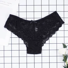  Fashion Sexy Full Lace Panties Transparent Women Briefs Female Hollow Out Low Cut Panty Breathable Bow Wholesale Underwear 