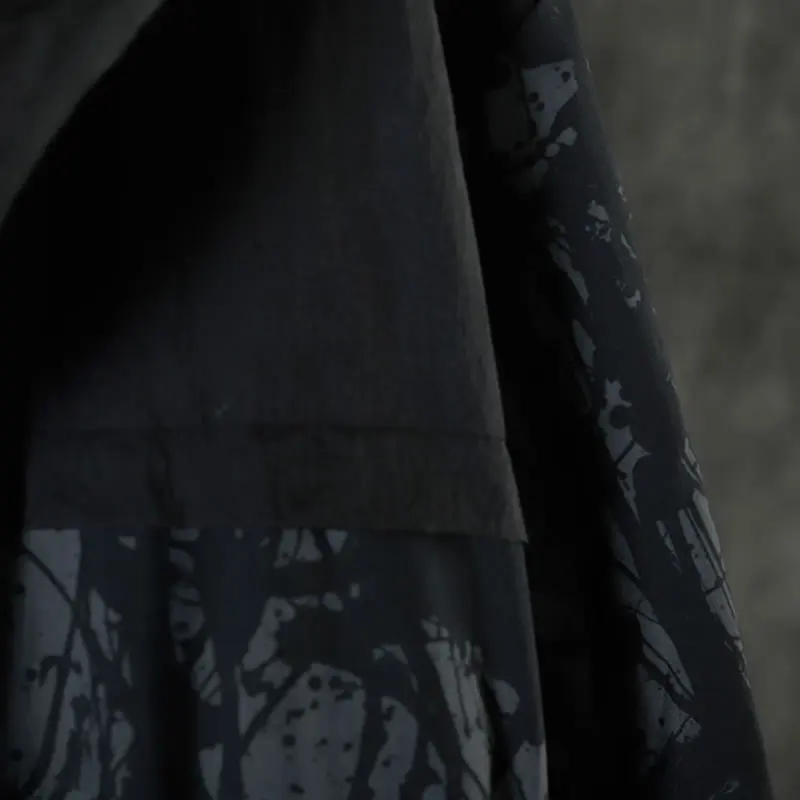 XITAO Print Pattern Trench Plus Size Pleated Full