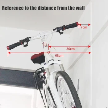 2パック壁マウントバイクハンガーフリップアップガレージフック自転車バイクラック収納ガレージ小屋バイク収納ラック