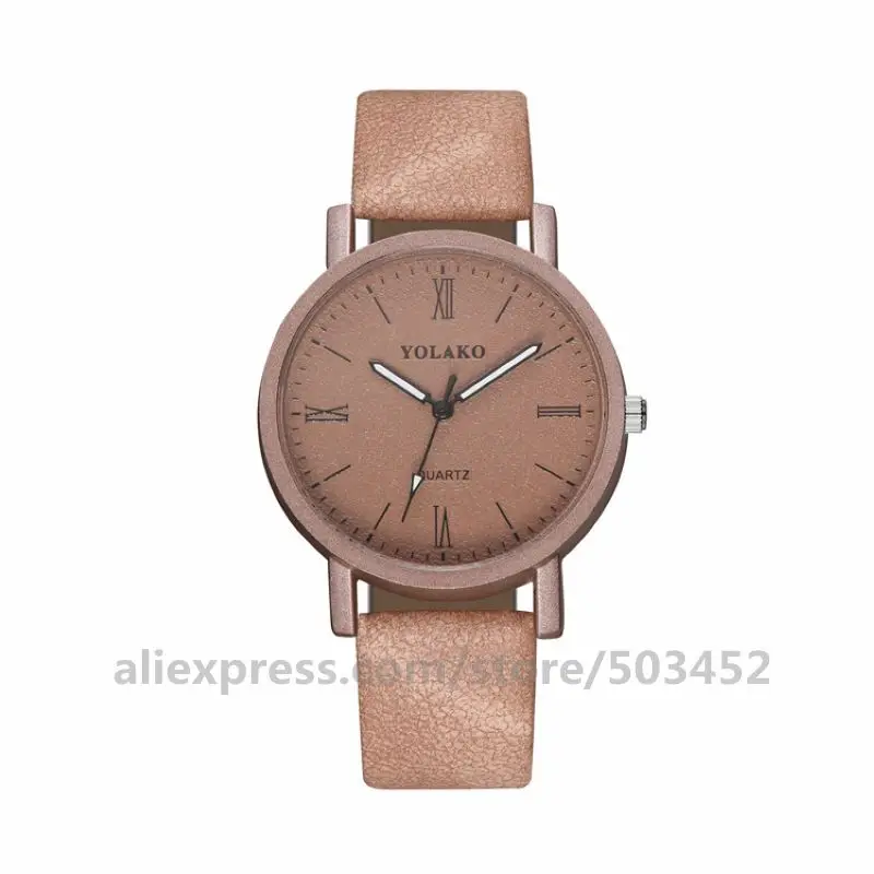 light brown 100 шт./лот,, модные Романтические часы с кожаным ремешком, Reloj De Mujer - Цвет: light brown