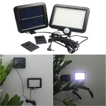 

56 LED Solar Power PIR Motion Sensor spot Light Security Flood outdoor wall Lawn Garden Path Lamp streetlight Aluminum Modern