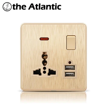 

Atlectric Universal International Standard Socket Multi-Function Socket Dual USB Port 3 Hole 5 Hole Power Wall Outlet 86mm*86mm