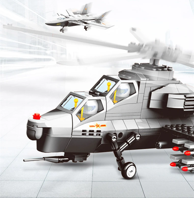 Военная серия модельный комплект Кирпичи Строительные блоки J15 несущей на основе истребителя WZ10 вертолет творческие обучающие игрушки для детей