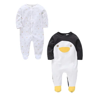 

Honeyzone 2Pcs/Set Mamelucos Para Bebe Menina Newborn Baby Clothes Infant Penguin Jumpsuit Ubranka Dla Niemowlat 0-12M