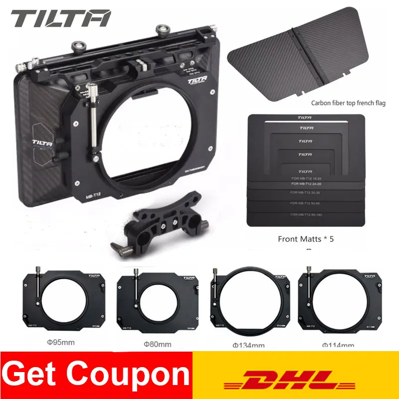 Tilta MB-T12 4*5.65 Lightweight Carbon Fiber Matte box (Clamp on) For 15mm Rod Camera Rig 5D RED ARRI SONY DSLR BMPCC Cage | Электроника