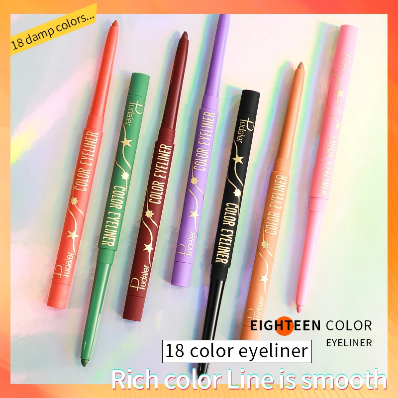 18 Color Eyeliner Waterproof Gel Eye Liner Pencil No Smudging Makeup Cosmetics For Charm Colored Eyes Cosmetics Pen Long Lasting liquid eyeliner,eyeliner pencil,makeup pen,eyeshadow eyeliner,eyeliner paste