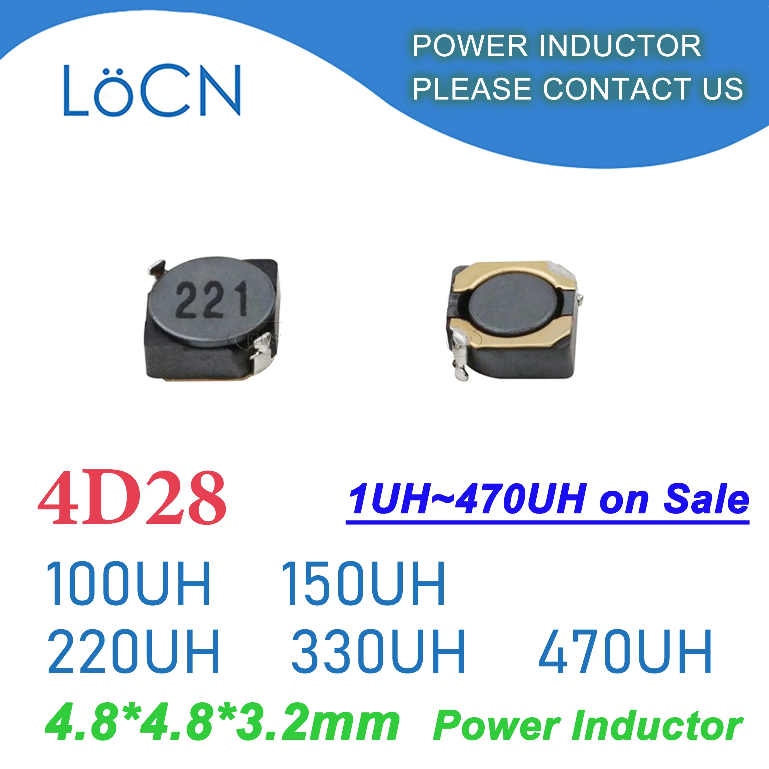 

500Pcs 2000Pcs 4D28 Shielded Inductor SMD Power Inductor 100UH 150UH 220UH 330UH 470UH CDRH 4.8*4.8*3.2mm Inductance