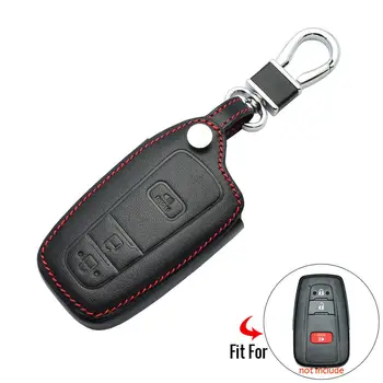 

For Toyota CHR C-HR Prius 2016 2017 2018 PU Leather 2+1 Buttons Keyless Remote Black Fob Cover Protector Case