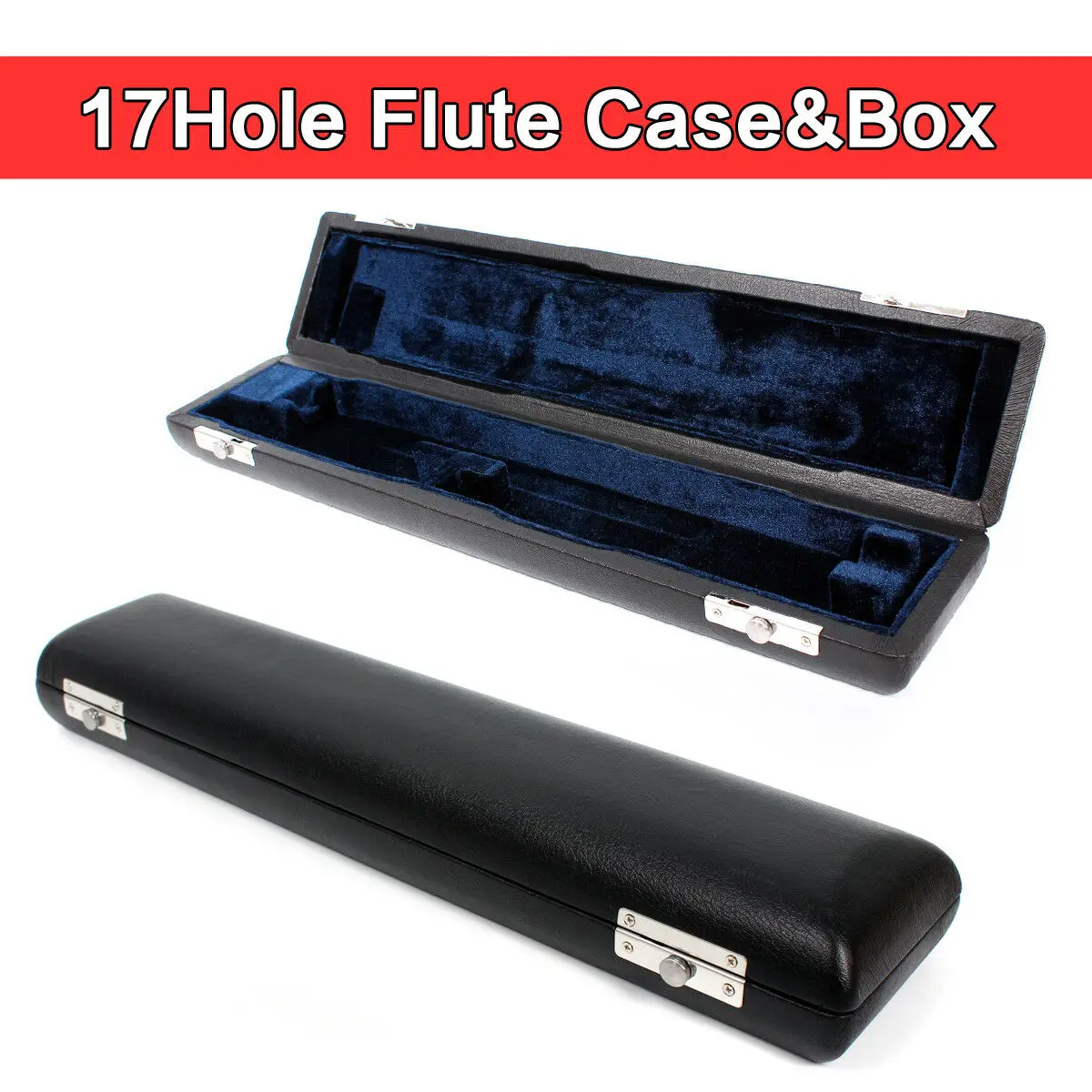 Yinfente 17 Hole Flute Case Black Flute Bag Advance Box Thick Padding