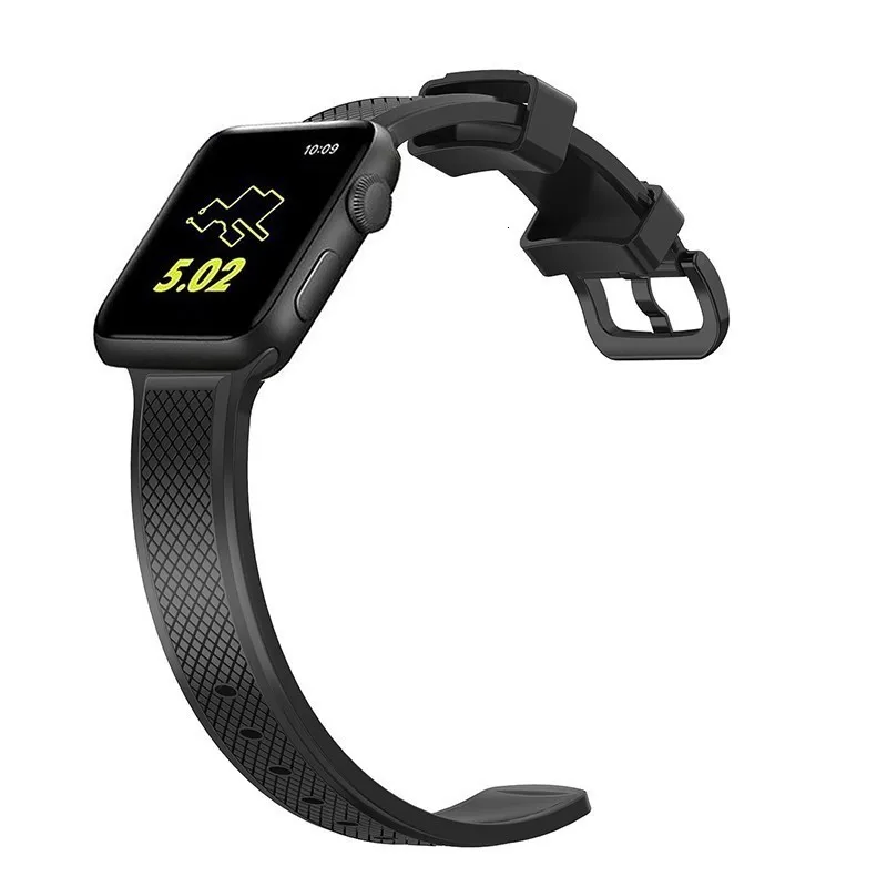 Мягкий силиконовый ремешок для Apple Watch серии 4 3 iwatch полосы 42 мм 38 44 мм 40 мм ремень браслет умные часы аксессуары петля