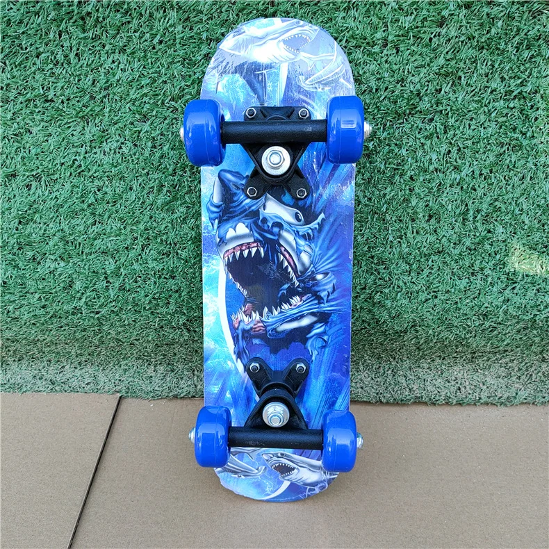 43cm Children Skateboard Maple Double Rock Skate Board Children's Patin Kids Skateboarding Cartoon Sticker Skates Longboard | Спорт и