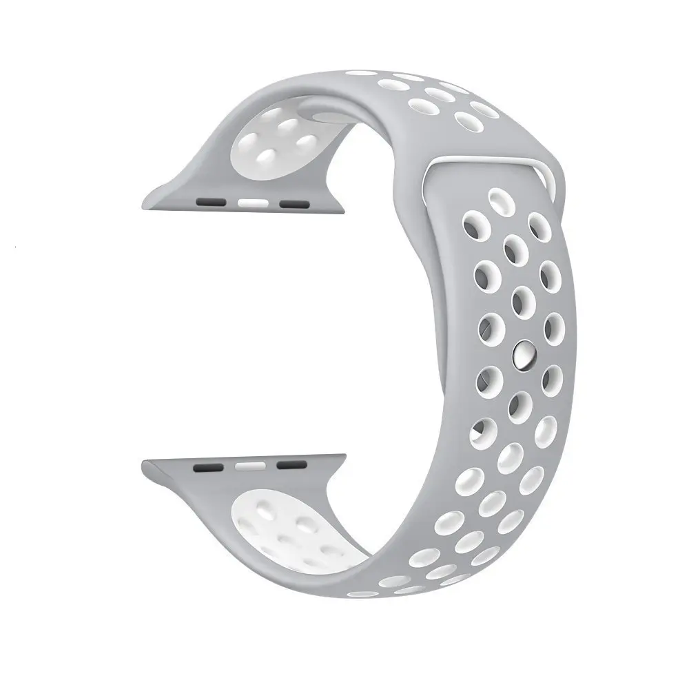 Мягкий силиконовый сменный Браслет для Apple Watch серии 1 2 3 дышащий ремешок iwatch 42 мм iwatch ремешок 38 мм ремешок