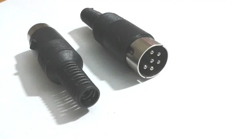 200 шт. 6 Pin DIN штекер Кабельный разъем с пластиковой ручкой