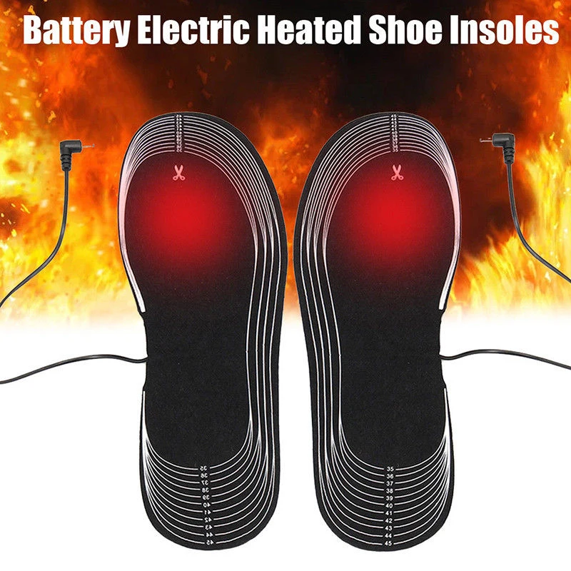 

2pcs Heated Insoles carbon fiber Heater Sock Heating Shoe Insoles winter Warmer Skiing Camping Winter Outdoor Sports