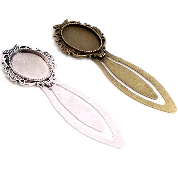 

New Fashion 2pcs 18x25mm Inner Size Antique Silver Plated Bronze Vintage Owl Style Handmade Bookmark Cabochon Base Cameo Setting