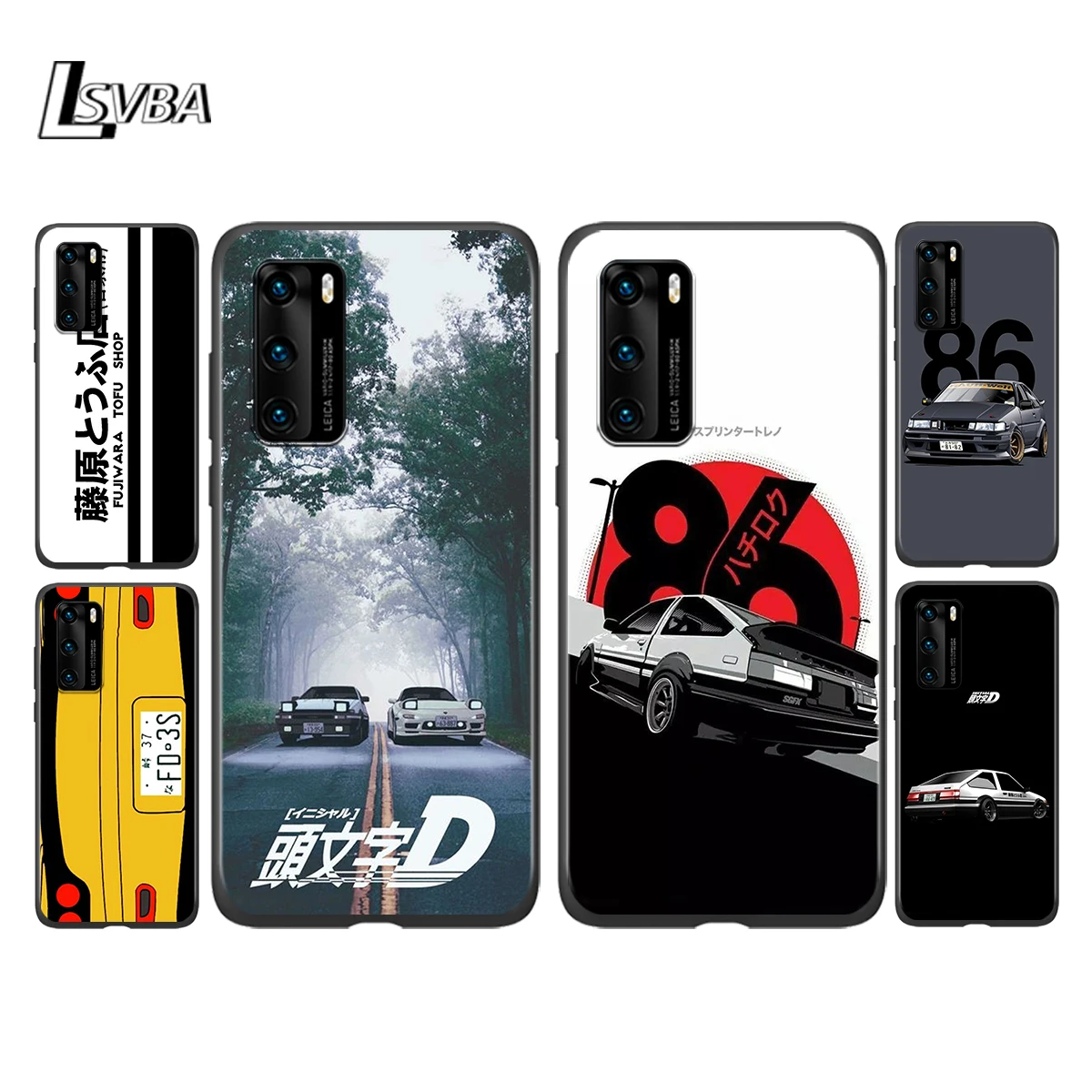 Silicone Cover Initial D Ae86 For Huawei P 40 Pro Plus 30 10 9 8 Lite Mini 5g 4g Pro 17 19 Phone Case Phone Case Covers Aliexpress