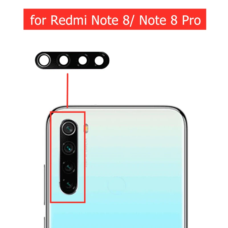 2 шт. для Xiaomi Redmi Note 8/Note 8 Pro камера Стекло Объектив задняя камера стекло объектив с клеем Redmi Note8 запасные части