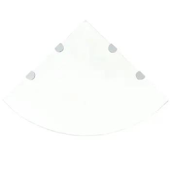 

vidaXL Corner Shelf with Chrome Supports Glass Clear 45x45 cm