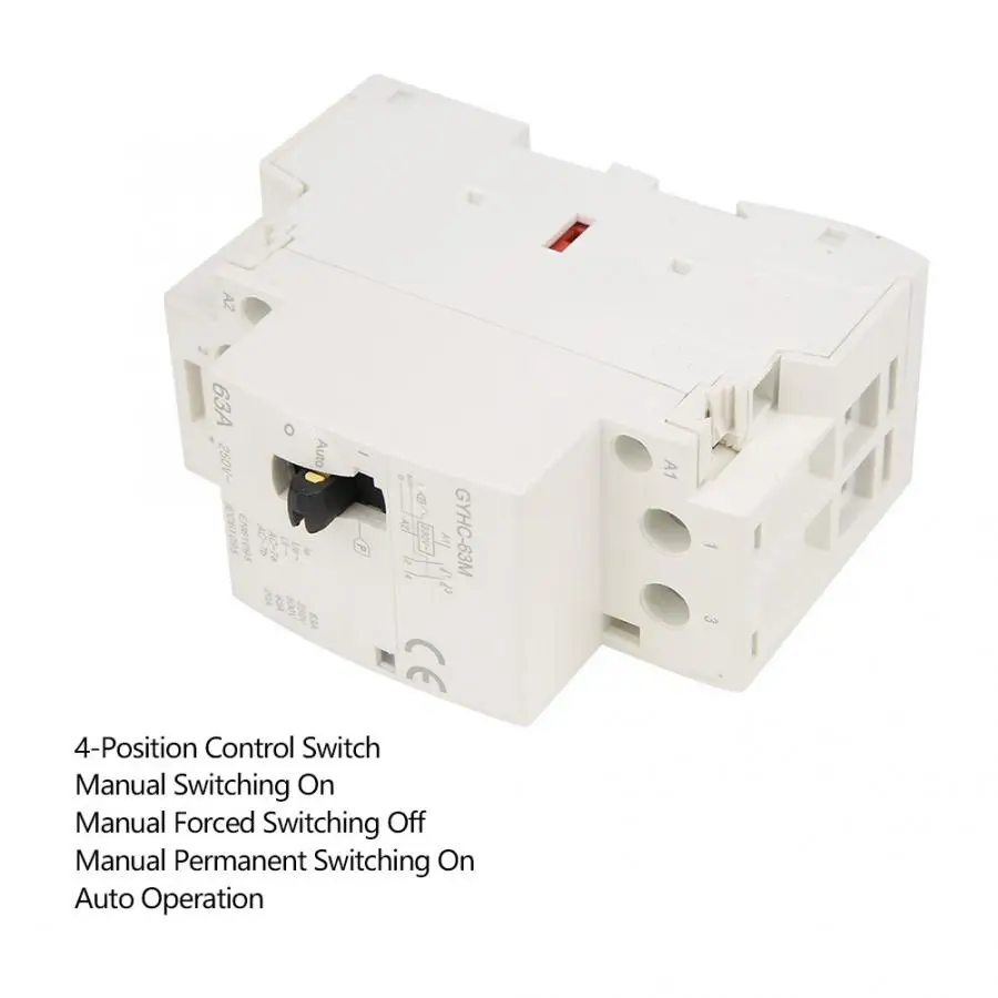 2P Ручной контактор переменного тока 63A 220V 50Hz din-рейка бытовой контактор с ручным управлением переключатель 2NO 2NC