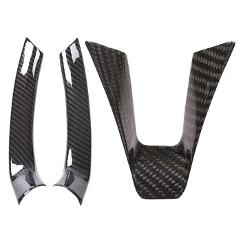 

3 Pcs Carbon Fiber Style ABS Plastic Steering Wheel Decoration Frame Strip Cover Trim for Alfa Romeo Giulia Stelvio 2017 Car Acc