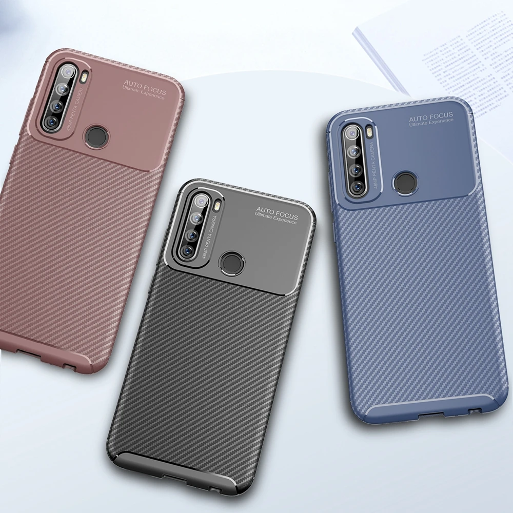 Чехол для Xiaomi Redmi Note 8 T Роскошный чехол из углеродного волокна мягкий силиконовый