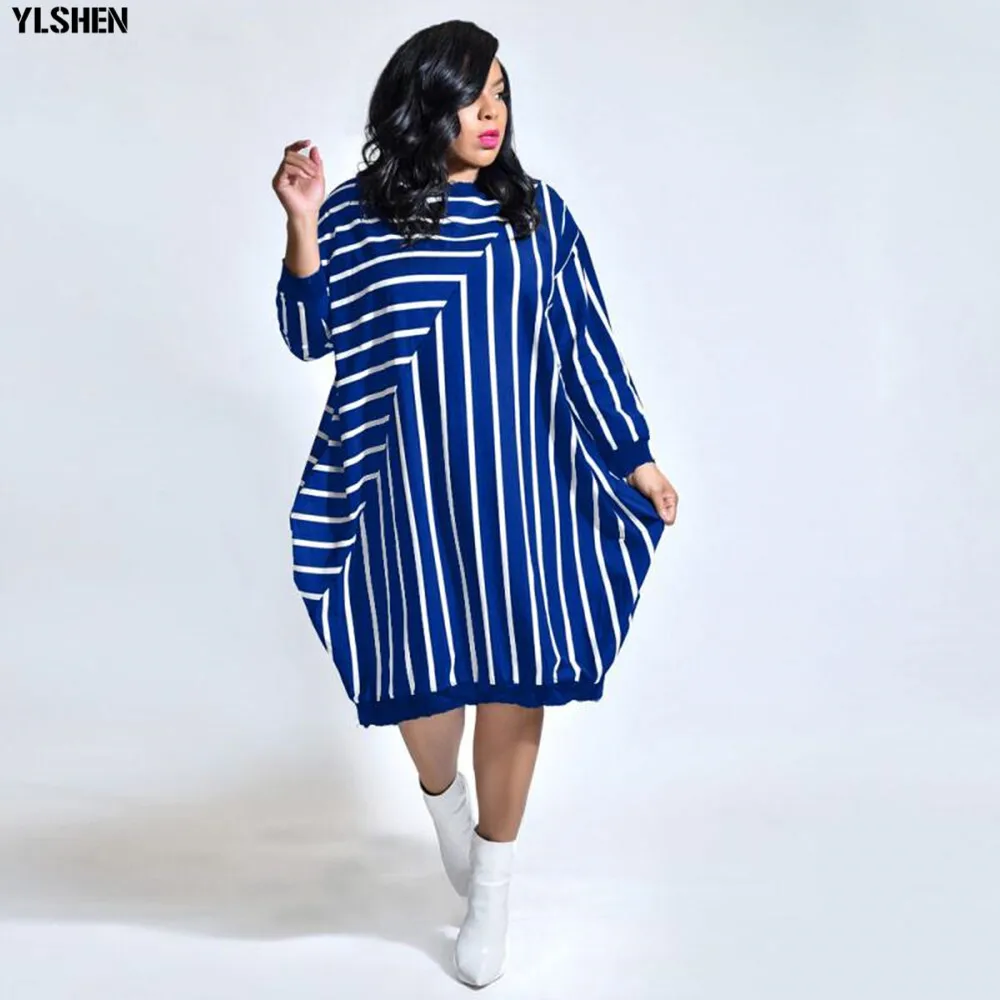 2020 Dashiki Traditional African Dress for Women Long Sleeve Loose Stripe Ankara Dresses African Clothes Robe Africaine Femme 05